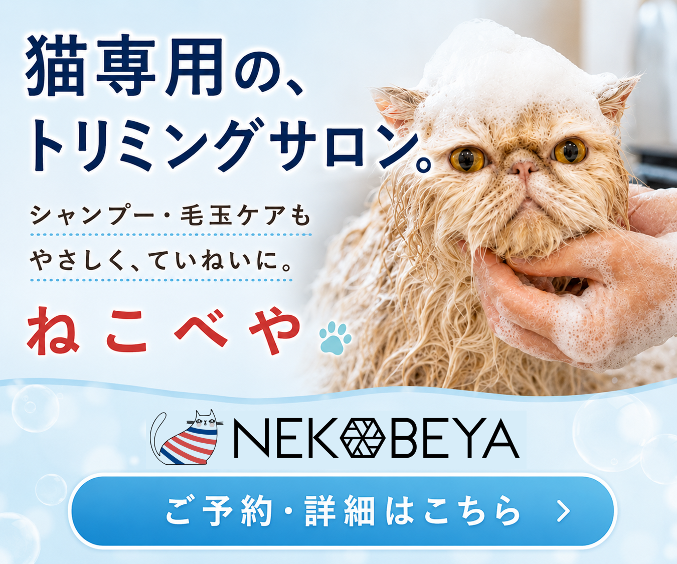 猫専用トリミングサービス ねこべやサロン